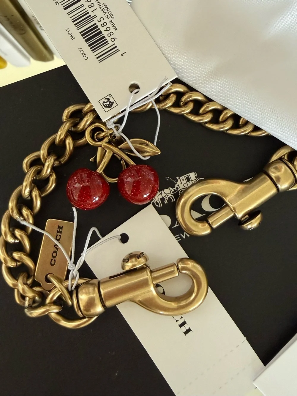 Coach purse bag chain strap charm strap NWT WITH COACH JEWELRY POUCH - Picture 4 of 10